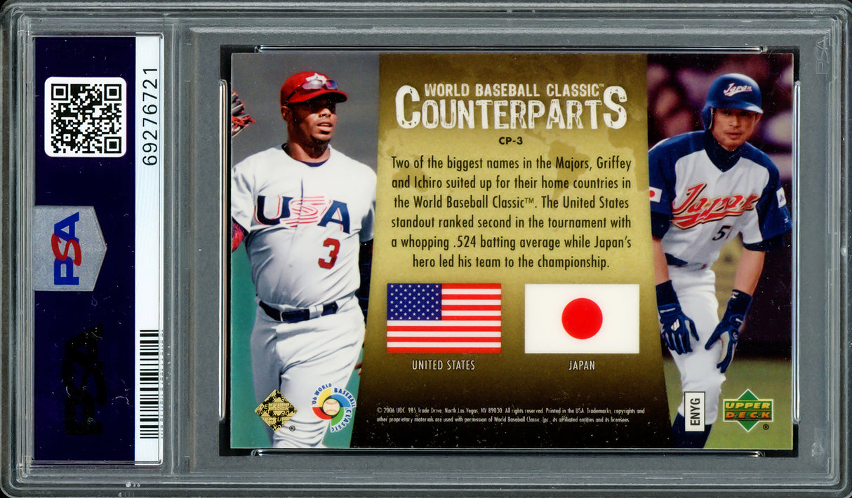 Ken Griffey Jr. & Ichiro Suzuki Autographed 2006 UD Special F/X WBC Counterparts Card #CP-3 PSA 9 Auto Grade Gem Mint 10 PSA/DNA #69276721