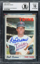 Rod Carew Autographed 1970 Topps Card #290 Minnesota Twins Auto Grade Gem Mint 10 Beckett BAS #12510828