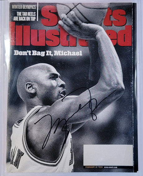 Michael Jordan Autographed Sports Illustrated Magazine 1998 Issue Chicago Bulls Auto Grade Mint 9 Beckett BAS #14880245