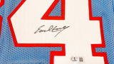 Houston Oilers Earl Campbell Autographed Blue Jersey Beckett BAS QR Stock #237061