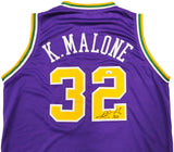 Utah Jazz Karl Malone Autographed Purple Jersey JSA Stock #237063