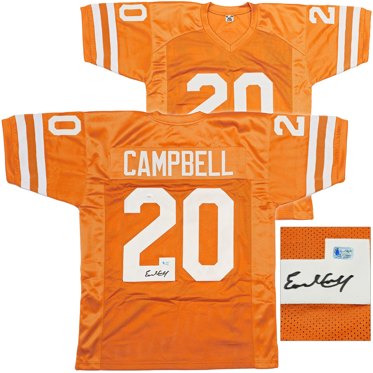 Texas Longhorns Earl Campbell Autographed Orange Jersey JSA Stock #237060