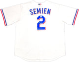 Texas Rangers Marcus Semien Autographed White Nike Jersey Size 2XLT "23 WS Champs" Beckett BAS Witness Stock #236690