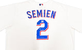 Texas Rangers Marcus Semien Autographed White Nike Jersey Size 2XLT "23 WS Champs" Beckett BAS Witness Stock #236690