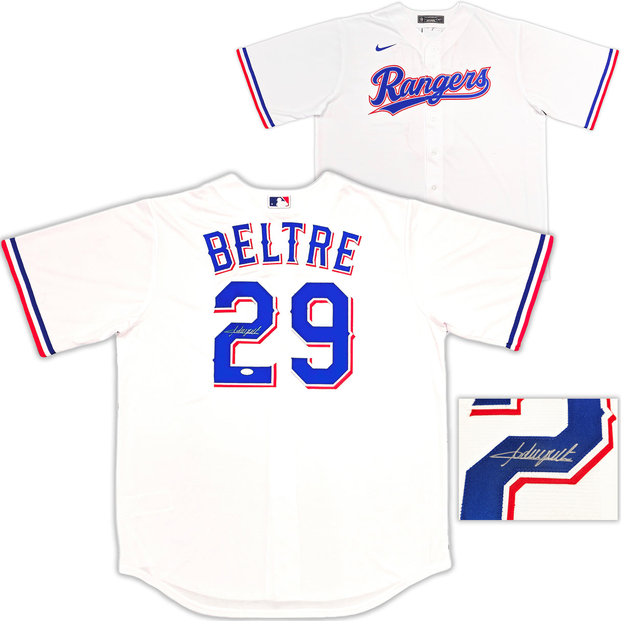 Texas Rangers Adrian Beltre Autographed White Nike Jersey Size XLT JSA Stock #236697