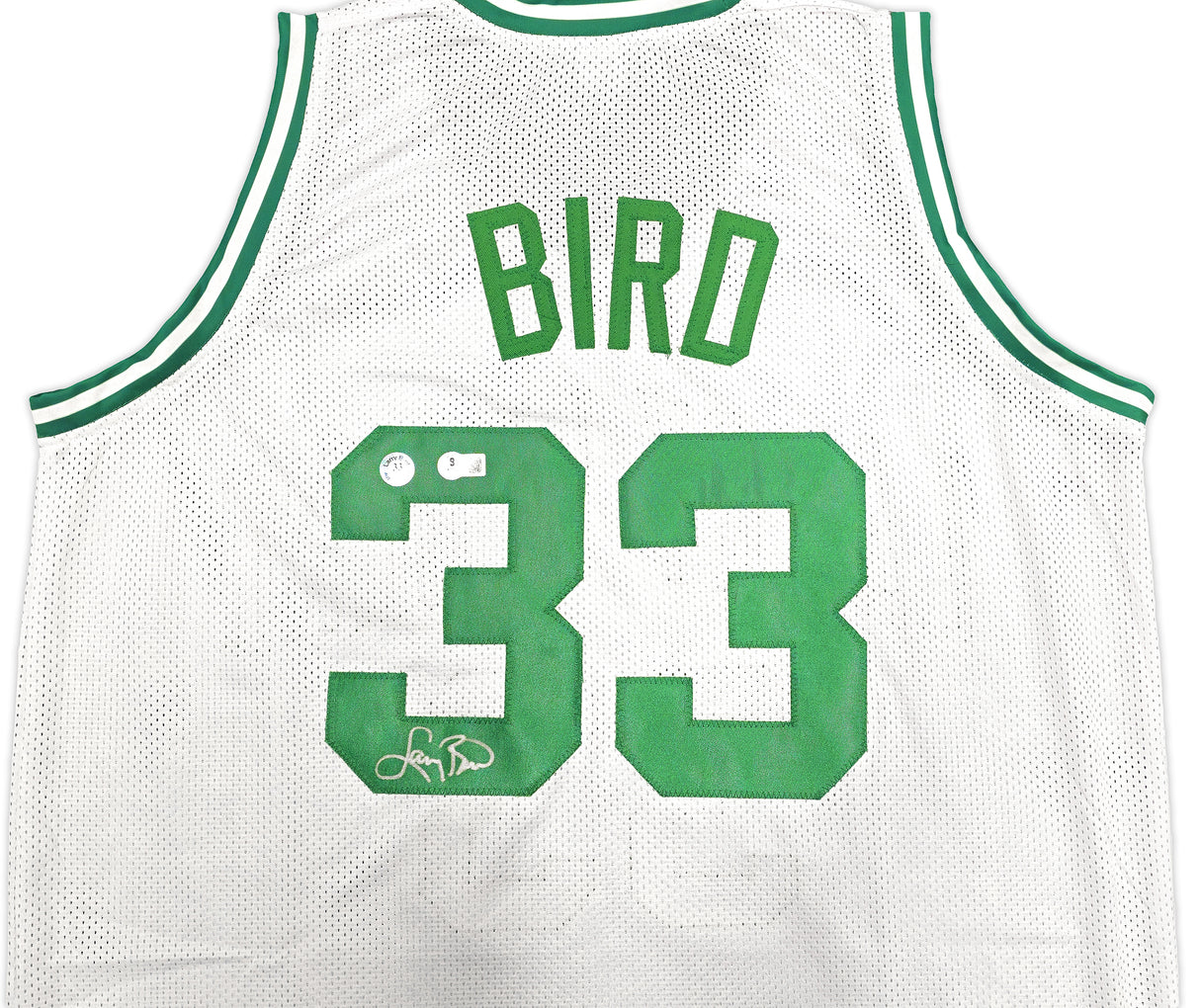 Boston Celtics Larry Bird Autographed White Jersey Beckett BAS Witness Stock #236681