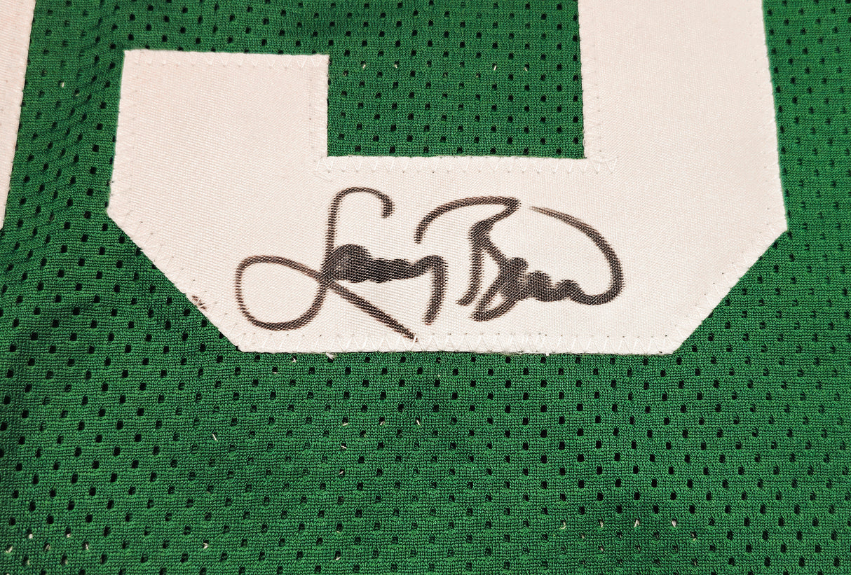 Boston Celtics Larry Bird Autographed Green Jersey Beckett BAS Witness Stock #236680