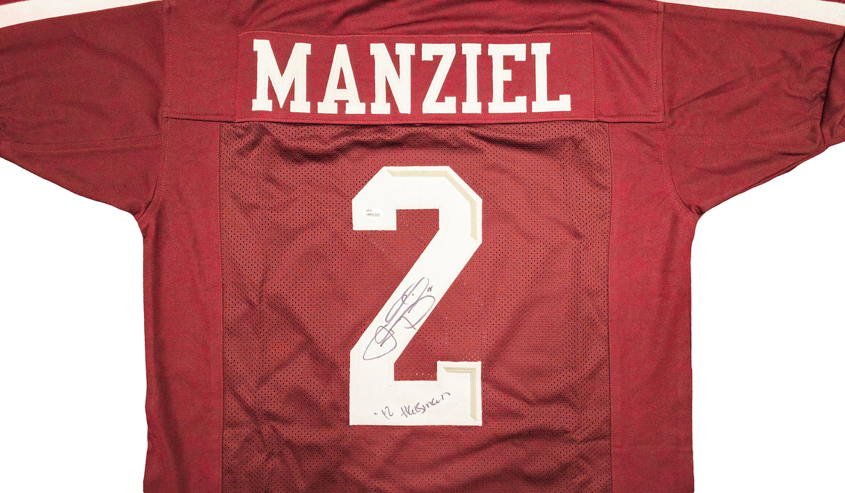 Texas A&M Aggies Johnny Manziel Autographed Maroon Jersey "12 Heisman" JSA Stock #237095