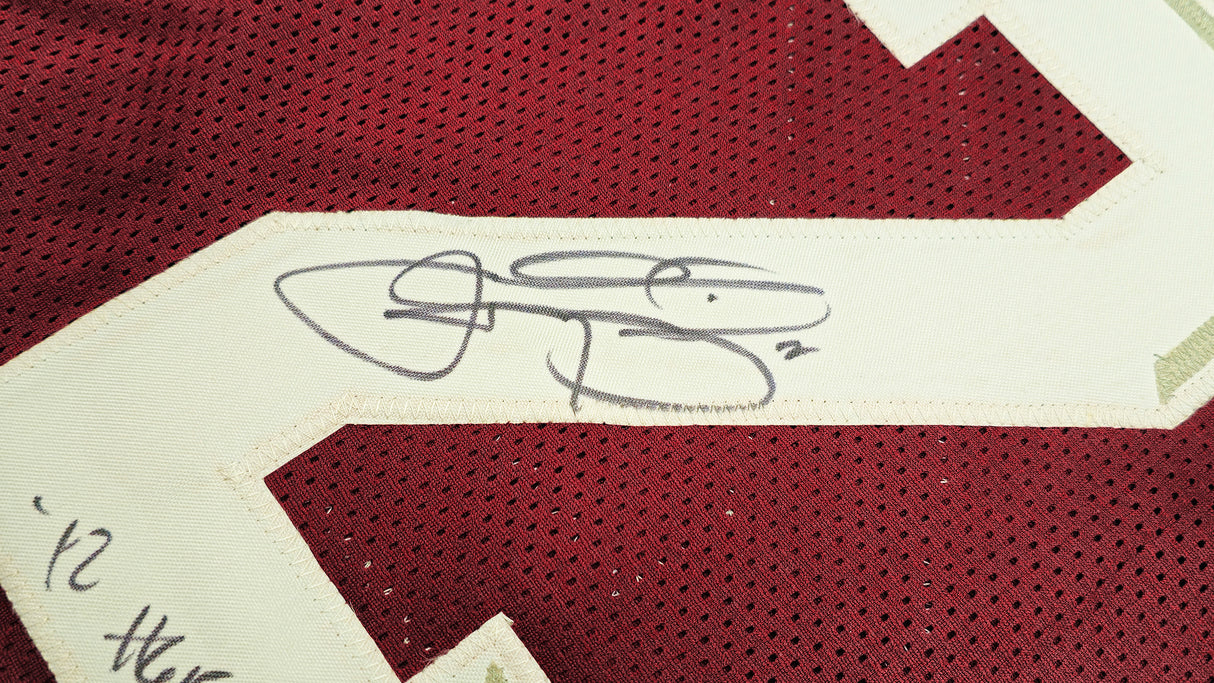 Texas A&M Aggies Johnny Manziel Autographed Maroon Jersey "12 Heisman" JSA Stock #237095