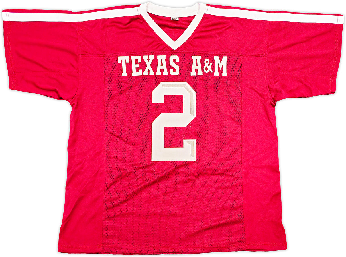 Texas A&M Aggies Johnny Manziel Autographed Maroon Jersey JSA Stock #237094