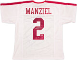 Texas A&M Aggies Johnny Manziel Autographed White Jersey "12 Heisman" JSA Stock #237093