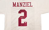 Texas A&M Aggies Johnny Manziel Autographed White Jersey "12 Heisman" JSA Stock #237093