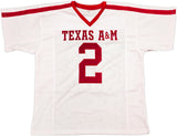 Texas A&M Aggies Johnny Manziel Autographed White Jersey "12 Heisman" JSA Stock #237093