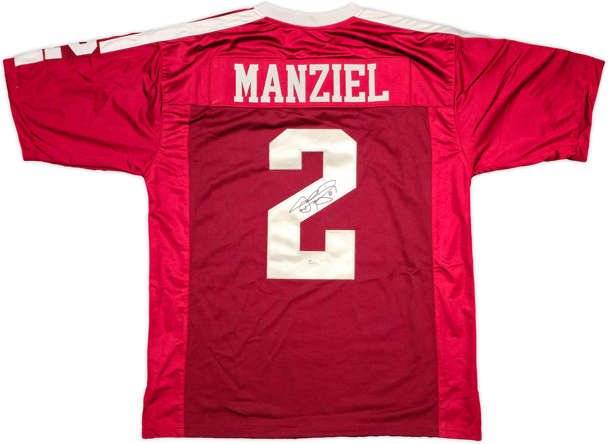 Texas A&M Aggies Johnny Manziel Autographed Maroon Jersey JSA Stock #237092