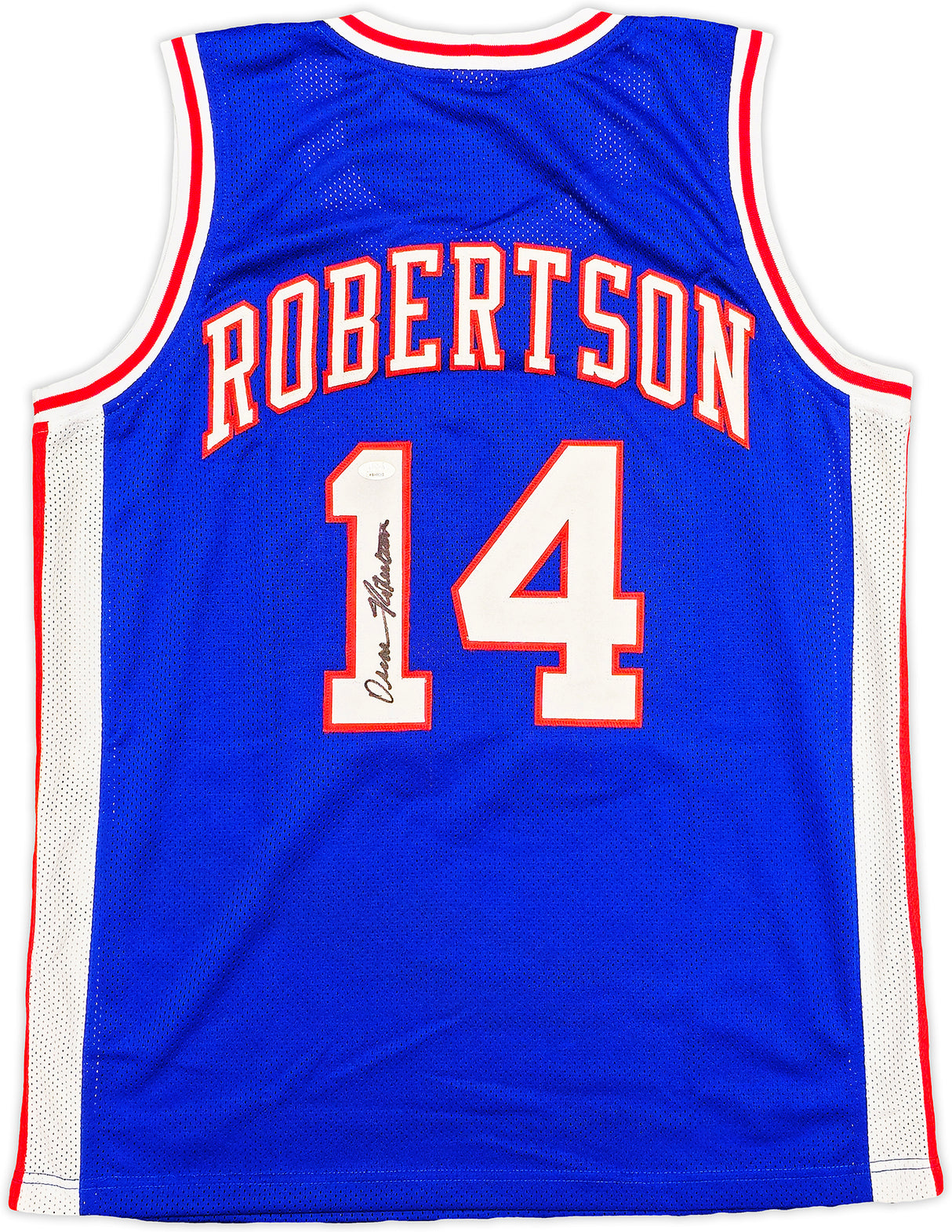 Cincinnati Royals Oscar Robertson Autographed Blue Jersey JSA Stock #237067