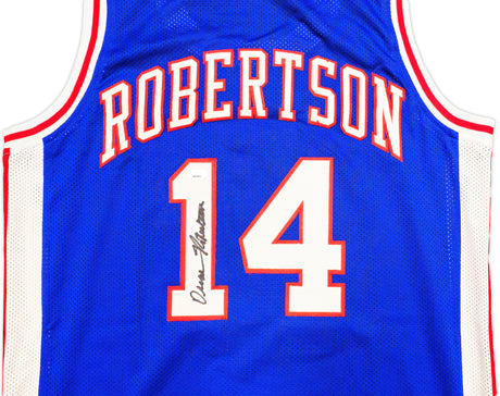 Cincinnati Royals Oscar Robertson Autographed Blue Jersey JSA Stock #237067