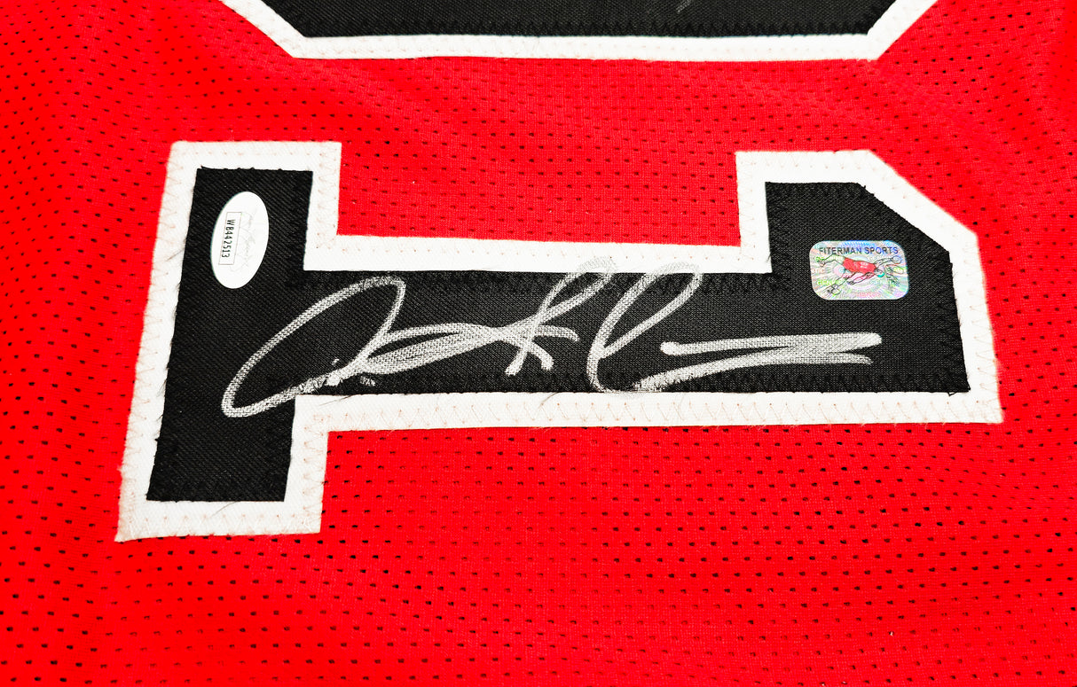 Chicago Bulls Dennis Rodman Autographed Red Jersey JSA Stock #237055