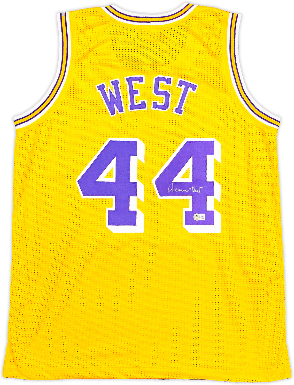 Los Angeles Lakers Jerry West Autographed Yellow Jersey Stock #237710