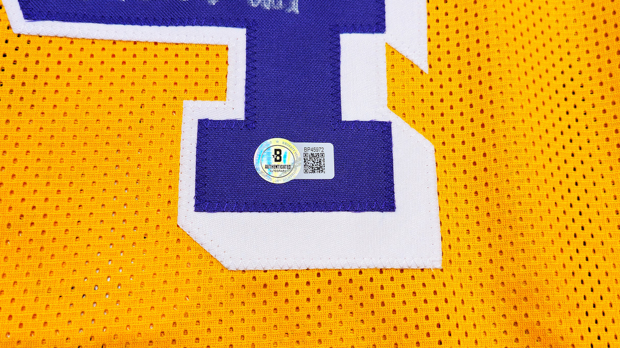 Los Angeles Lakers Jerry West Autographed Yellow Jersey Stock #237710