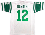 New York Jets Joe Namath Autographed White Jersey Beckett BAS Witness Stock #237708