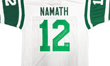 New York Jets Joe Namath Autographed White Jersey Beckett BAS Witness Stock #237708