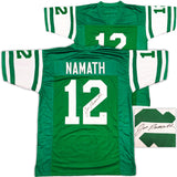 New York Jets Joe Namath Autographed Green Jersey Beckett BAS Witness Stock #237707