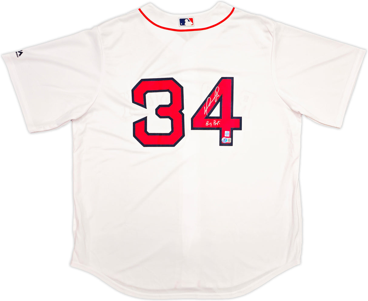 Boston Red Sox David Ortiz Autographed White Majestic Cool Base Jersey Size XL "Big Papi" Beckett BAS Witness Stock #236705