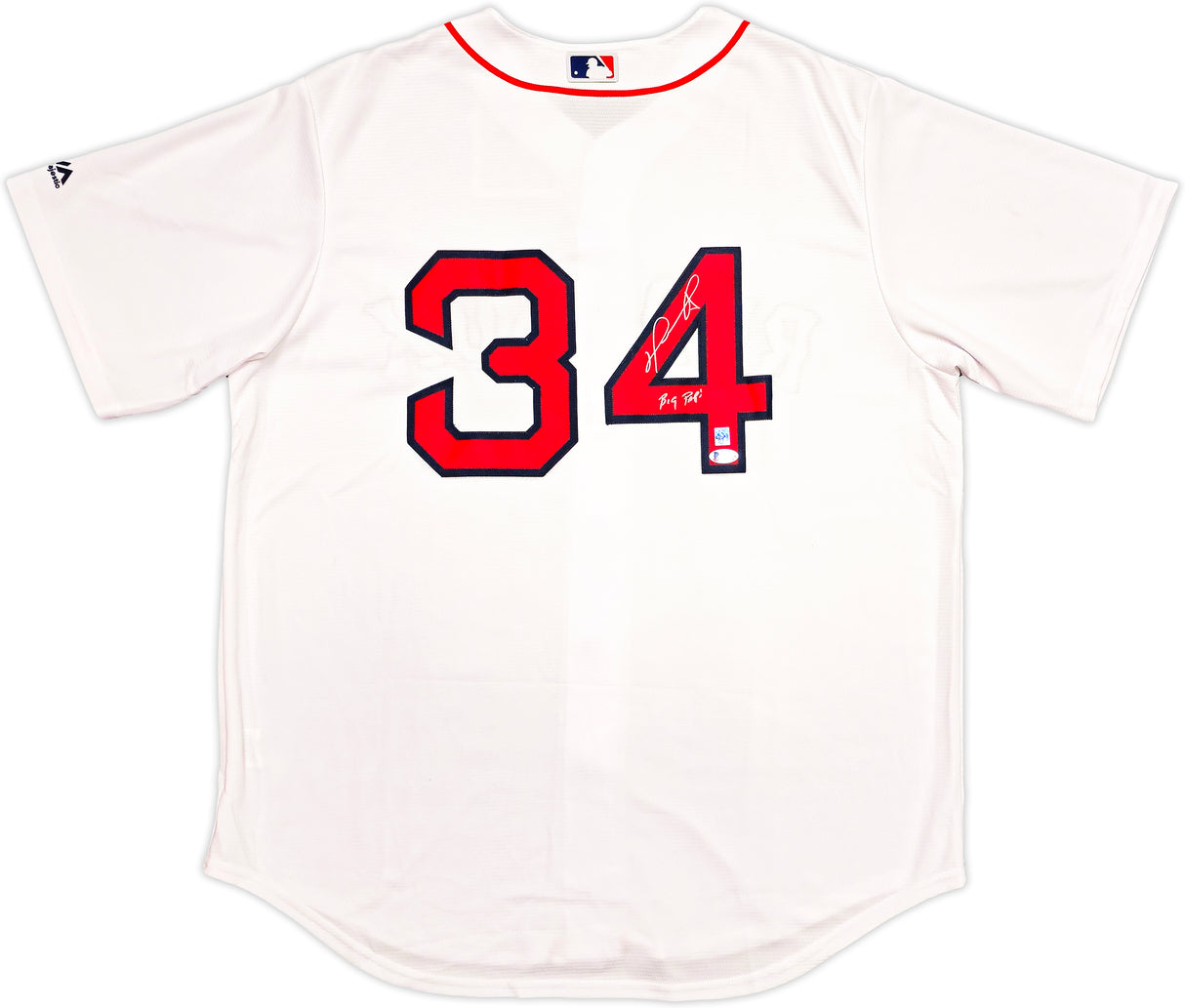 Boston Red Sox David Ortiz Autographed White Majestic Cool Base Jersey Size XL "Big Papi" Beckett BAS Witness Stock #236707