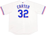 Texas Rangers Evan Carter Autographed White Nike Jersey Size 2XLT Beckett BAS Witness Stock #236692