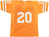 Texas Longhorns Earl Campbell Autographed Orange Jersey Beckett BAS QR Stock #237083