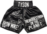 Mike Tyson Autographed Black Boxing Trunks Iron Mike JSA Stock #237059