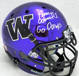 Rome Odunze Autographed Washington Huskies Chrome Purple Full Size Authentic Helmet "Go Dawgs" MCS Holo #82813