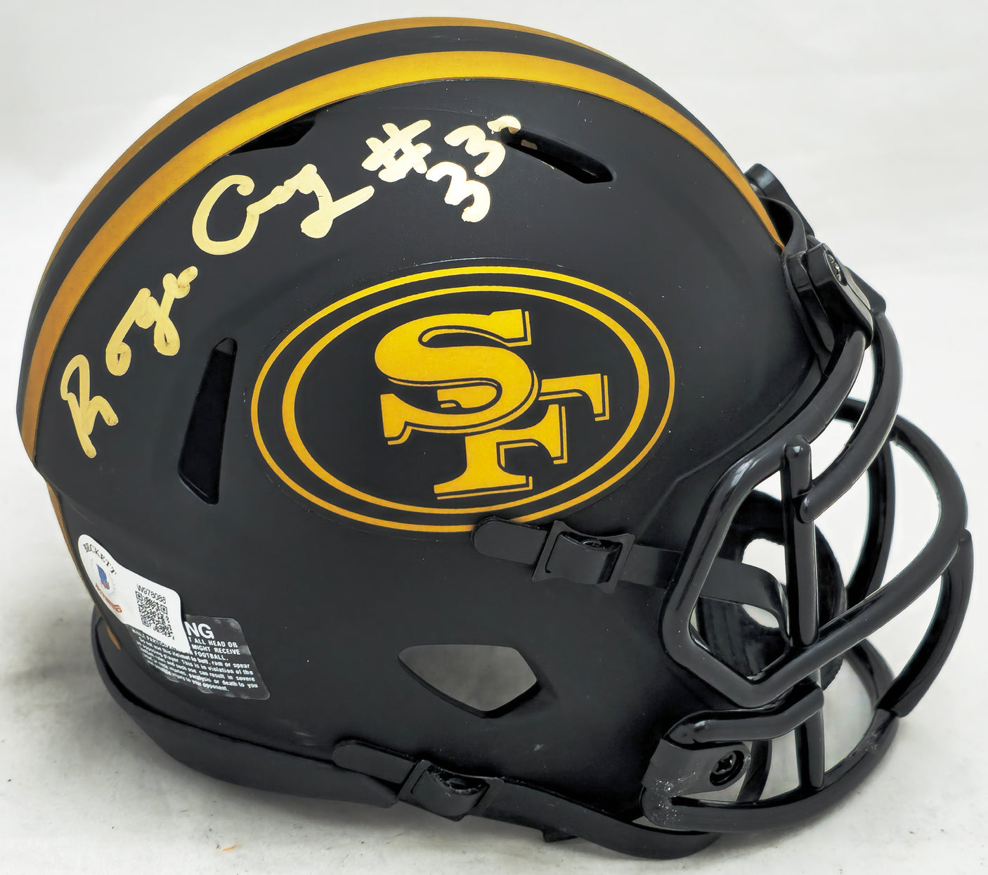 Roger Craig Autographed San Francisco 49ers Eclipse Black Speed Mini Helmet Beckett BAS Witness #W978088