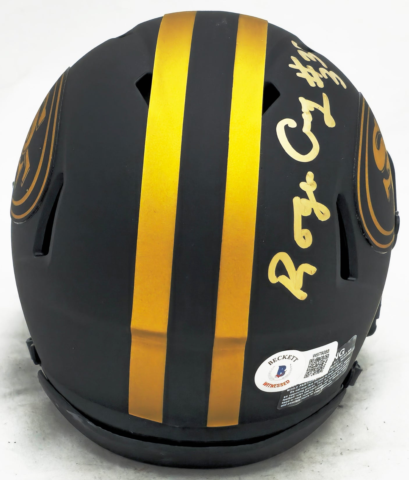 Roger Craig Autographed San Francisco 49ers Eclipse Black Speed Mini Helmet Beckett BAS Witness #W978088