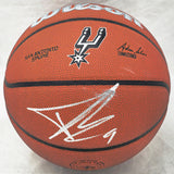 Tony Parker Autographed Official NBA Leather San Antonio Spurs Logo Basketball (Smudged) Beckett BAS Witness #1W181370