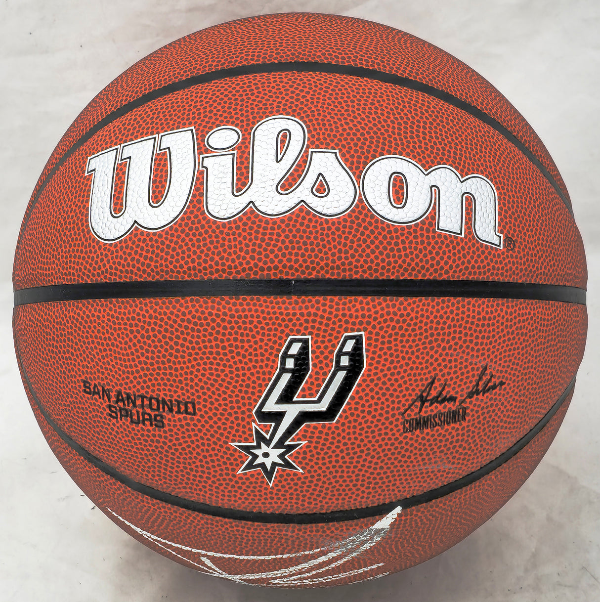 Tony Parker Autographed Official NBA Leather San Antonio Spurs Logo Basketball (Smudged) Beckett BAS Witness #1W181370