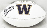 Rome Odunze Autographed Official Washington Huskies White Logo Football (Smudged) MCS Holo #82180