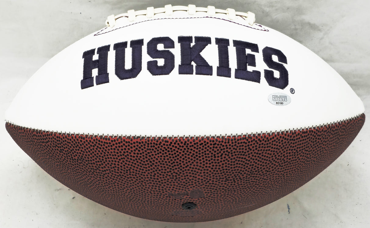 Rome Odunze Autographed Official Washington Huskies White Logo Football (Smudged) MCS Holo #82180