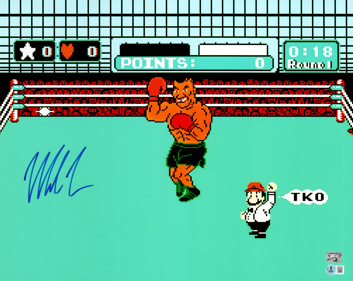 Mike Tyson Autographed 16x20 Photo Nintendo NES Punch-Out!! Beckett BAS Witness Stock #237631