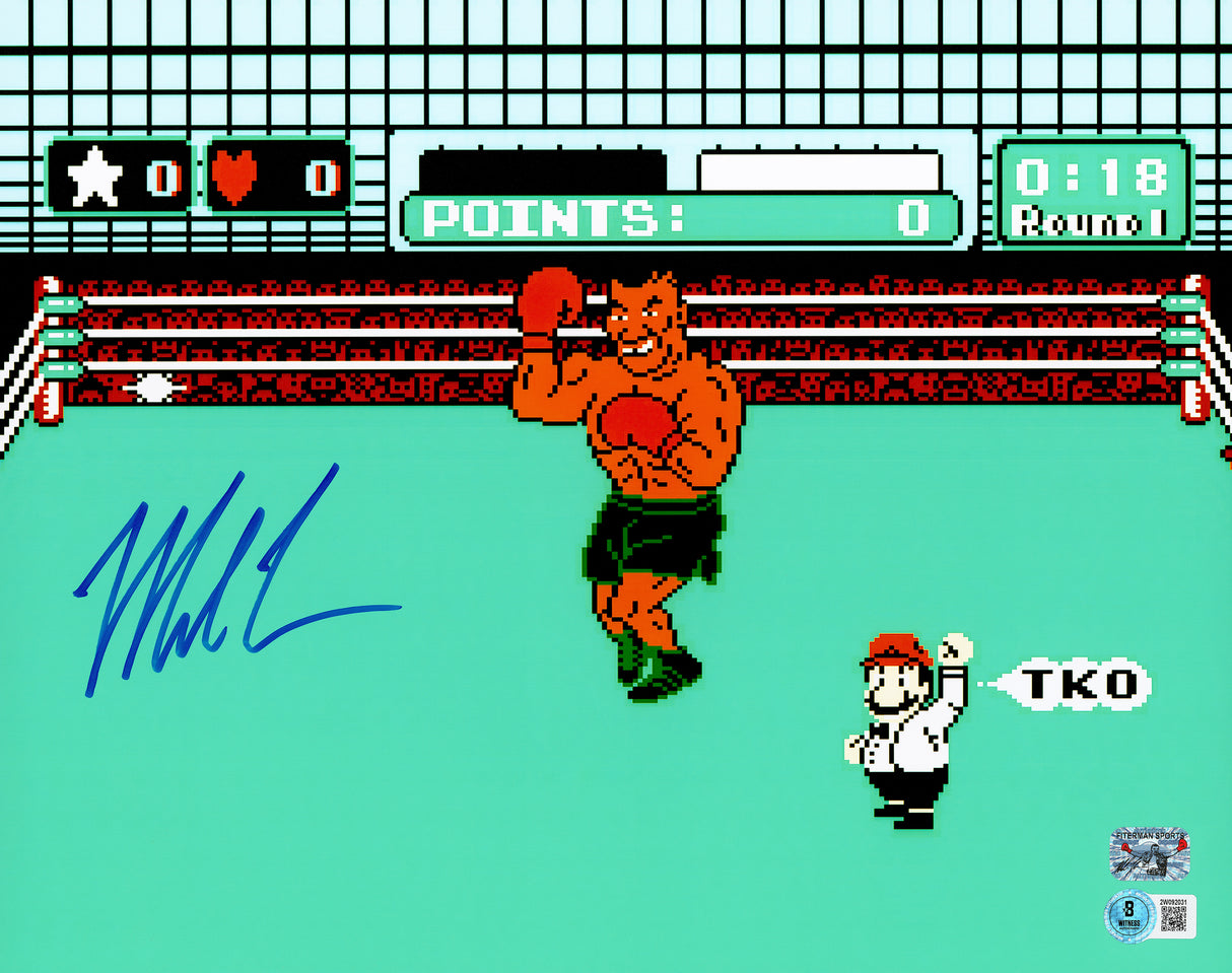 Mike Tyson Autographed 11x14 Photo Nintendo NES Punch-Out!! Beckett BAS Witness Stock #237638