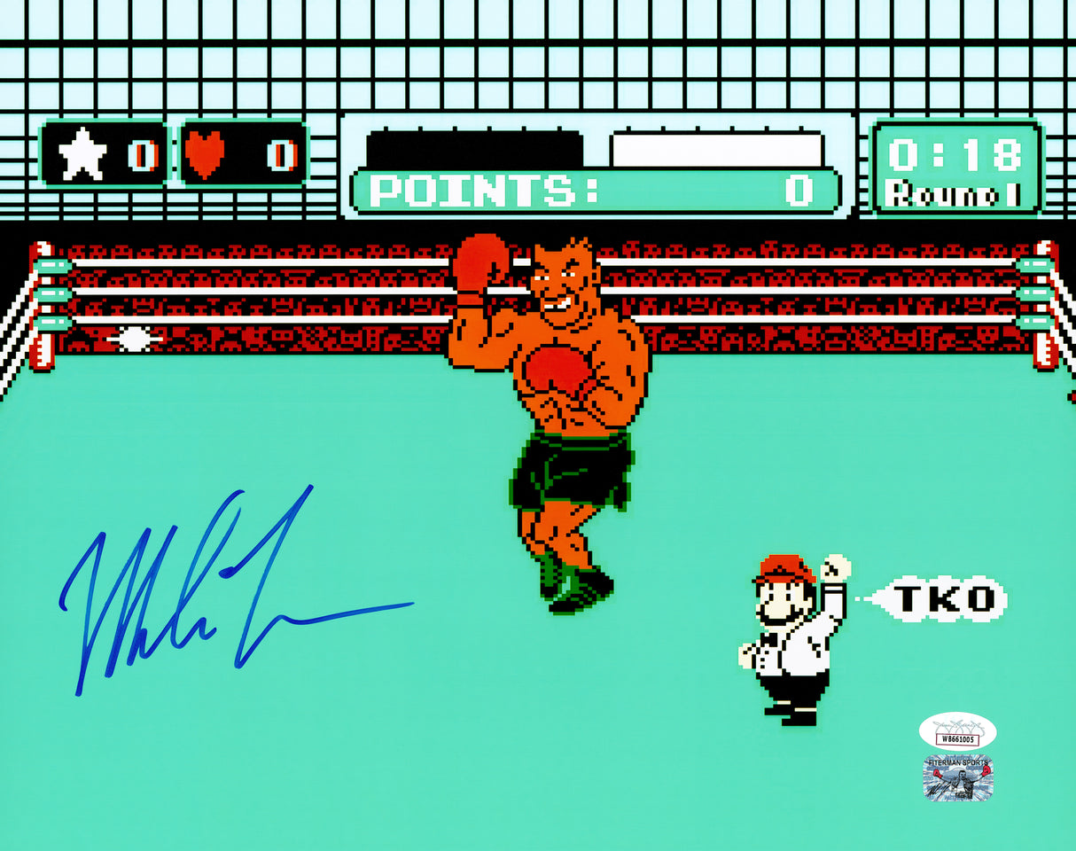 Mike Tyson Autographed 11x14 Photo Nintendo NES Punch-Out!! JSA Witness Stock #237639