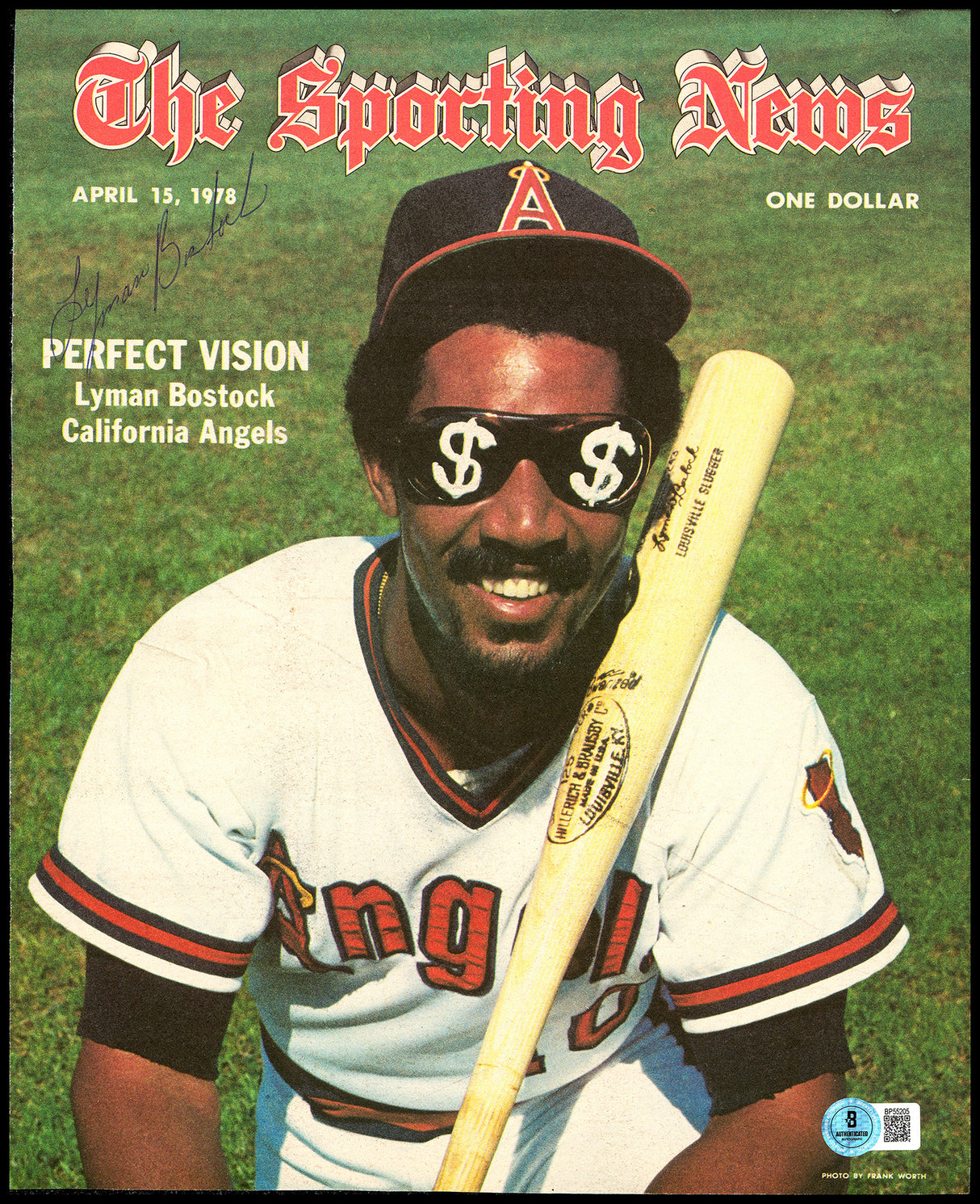 Lyman Bostock Jr. Autographed Sporting News Cover California Angels Beckett BAS QR #BP55205