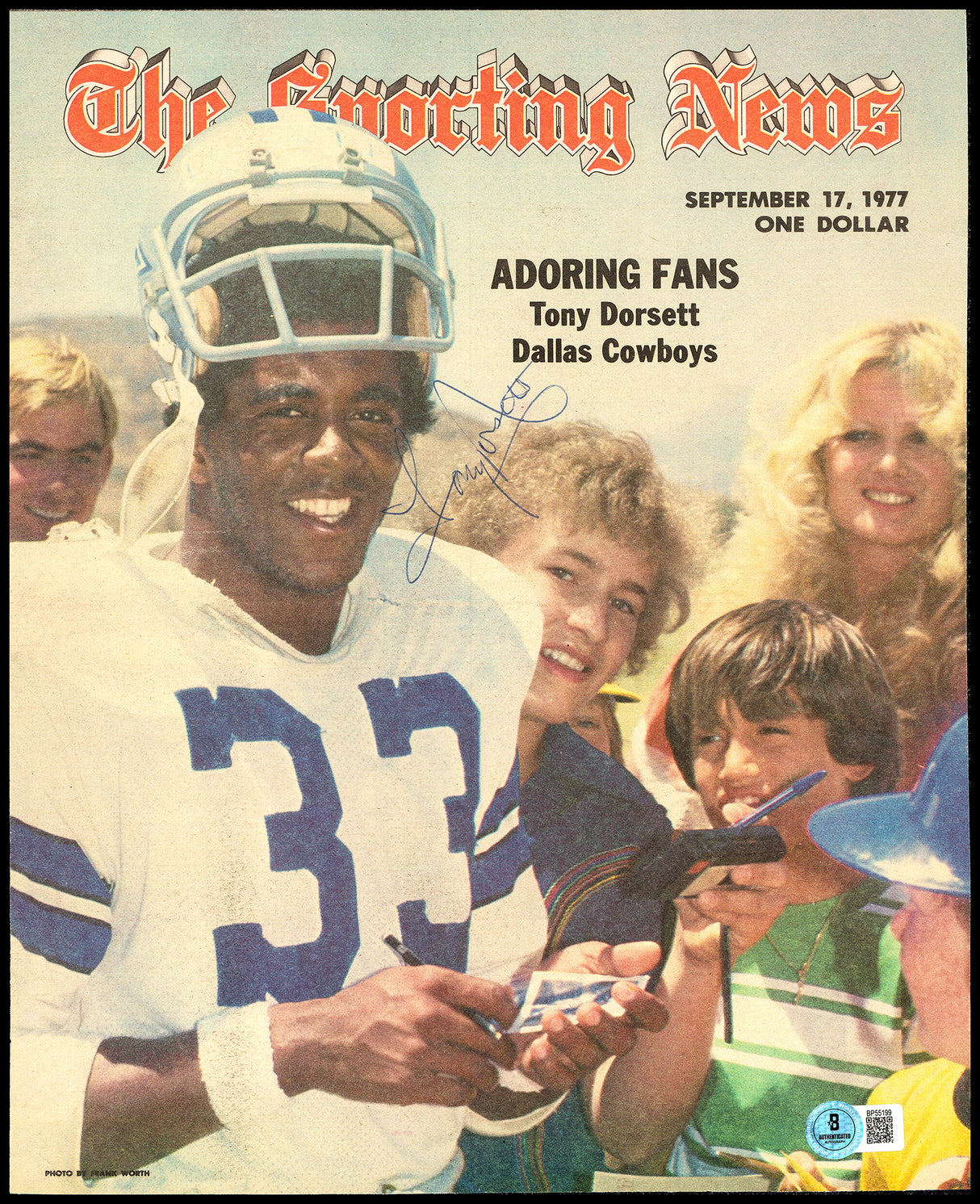 Tony Dorsett Autographed Sporting News Cover Dallas Cowboys Beckett BAS QR #BP55199