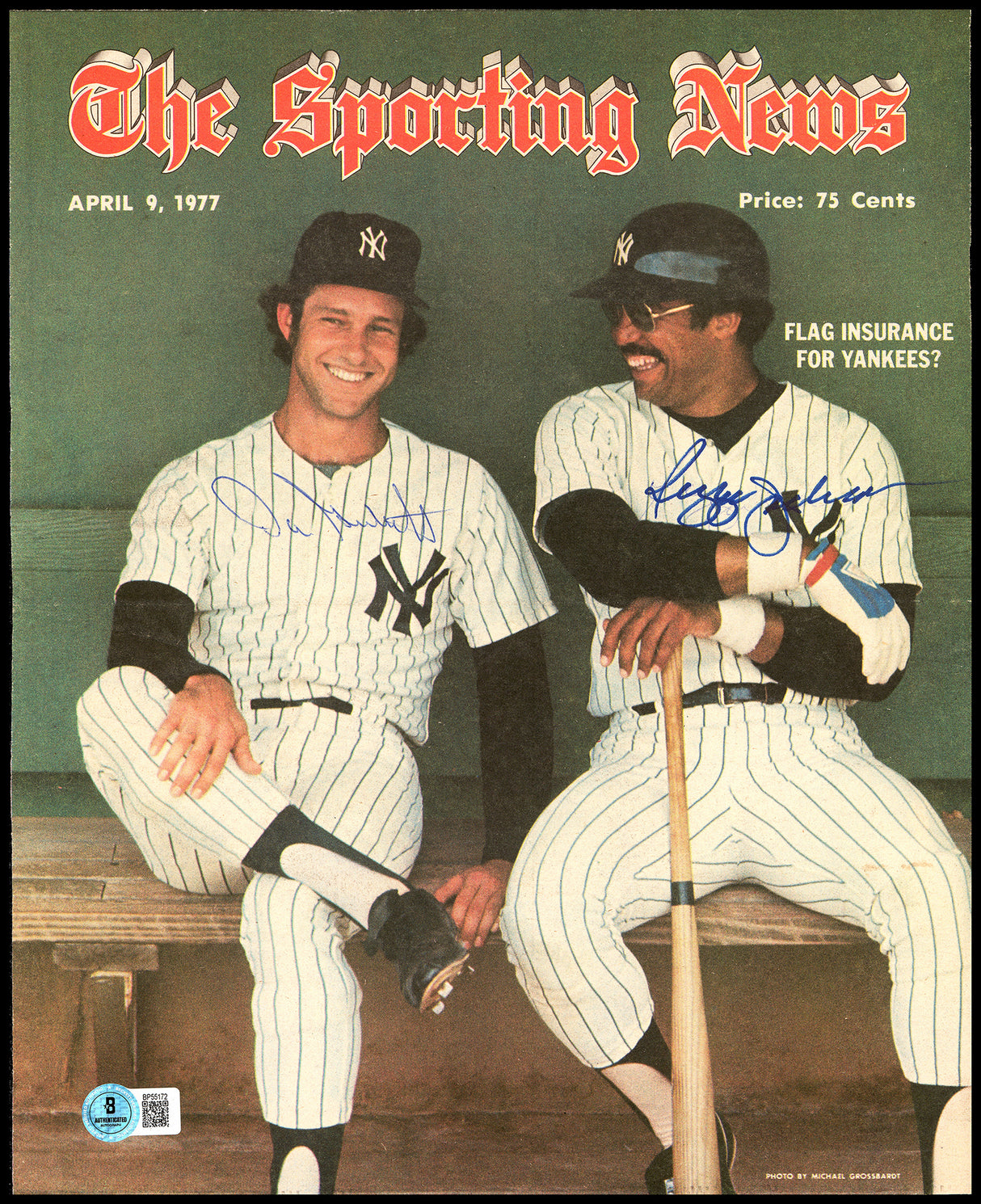 Reggie Jackson & Don Gullett Autographed Sporting News Cover New York Yankees Beckett BAS QR #BP55172