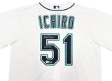 Seattle Mariners Ichiro Suzuki Autographed White Nike Jersey Size L "HOF 25" IS Holo & Beckett BAS Witness QR Stock #238311