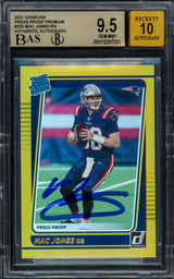 Mac Jones Autographed 2021 Donruss Gold Press Proof Premium Rookie Card #255 New England Patriots BGS 9.5 Auto Grade Gem Mint 10 Beckett BAS #15297331