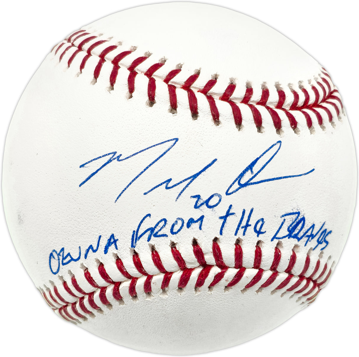 Marcell Ozuna Autographed Official MLB Baseball Atlanta Braves "Ozuna from the Braves" (Smudged) Beckett BAS Witness #1W636996