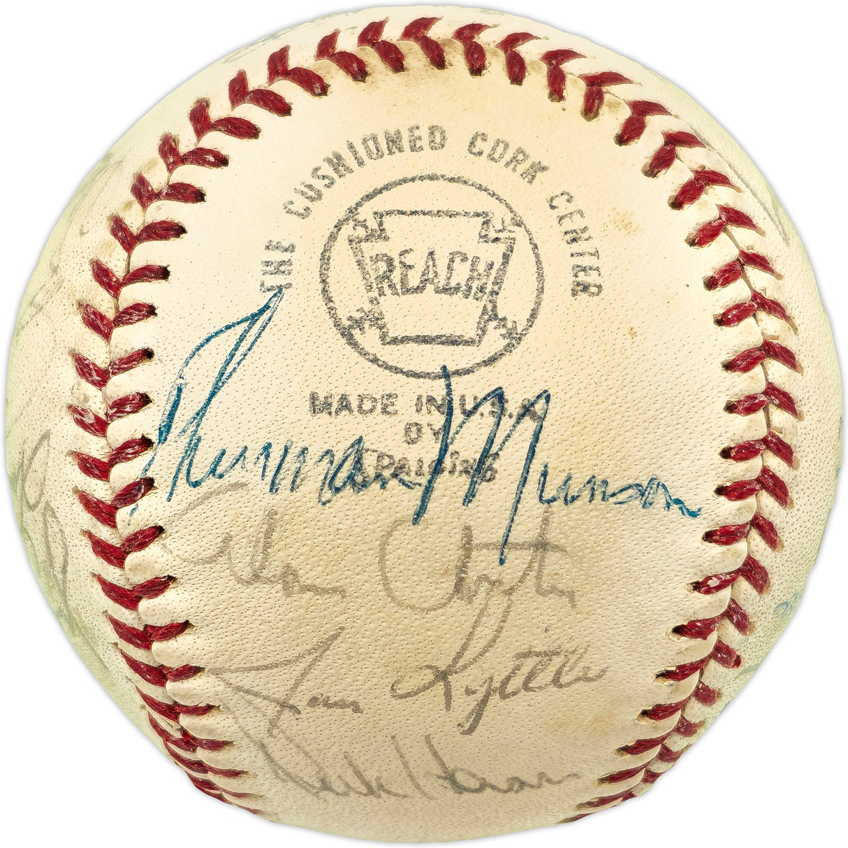 1971 New York Yankees Team Autographed Official Cronin AL Baseball With 17 Signatures Including Thurman Munson (Signed Twice) PSA/DNA #AO07206