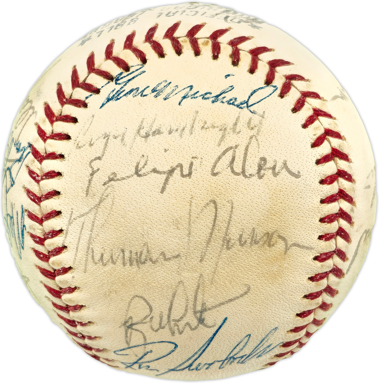 1971 New York Yankees Team Autographed Official Cronin AL Baseball With 17 Signatures Including Thurman Munson (Signed Twice) PSA/DNA #AO07206