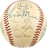 1971 New York Yankees Team Autographed Official Cronin AL Baseball With 17 Signatures Including Thurman Munson (Signed Twice) PSA/DNA #AO07206